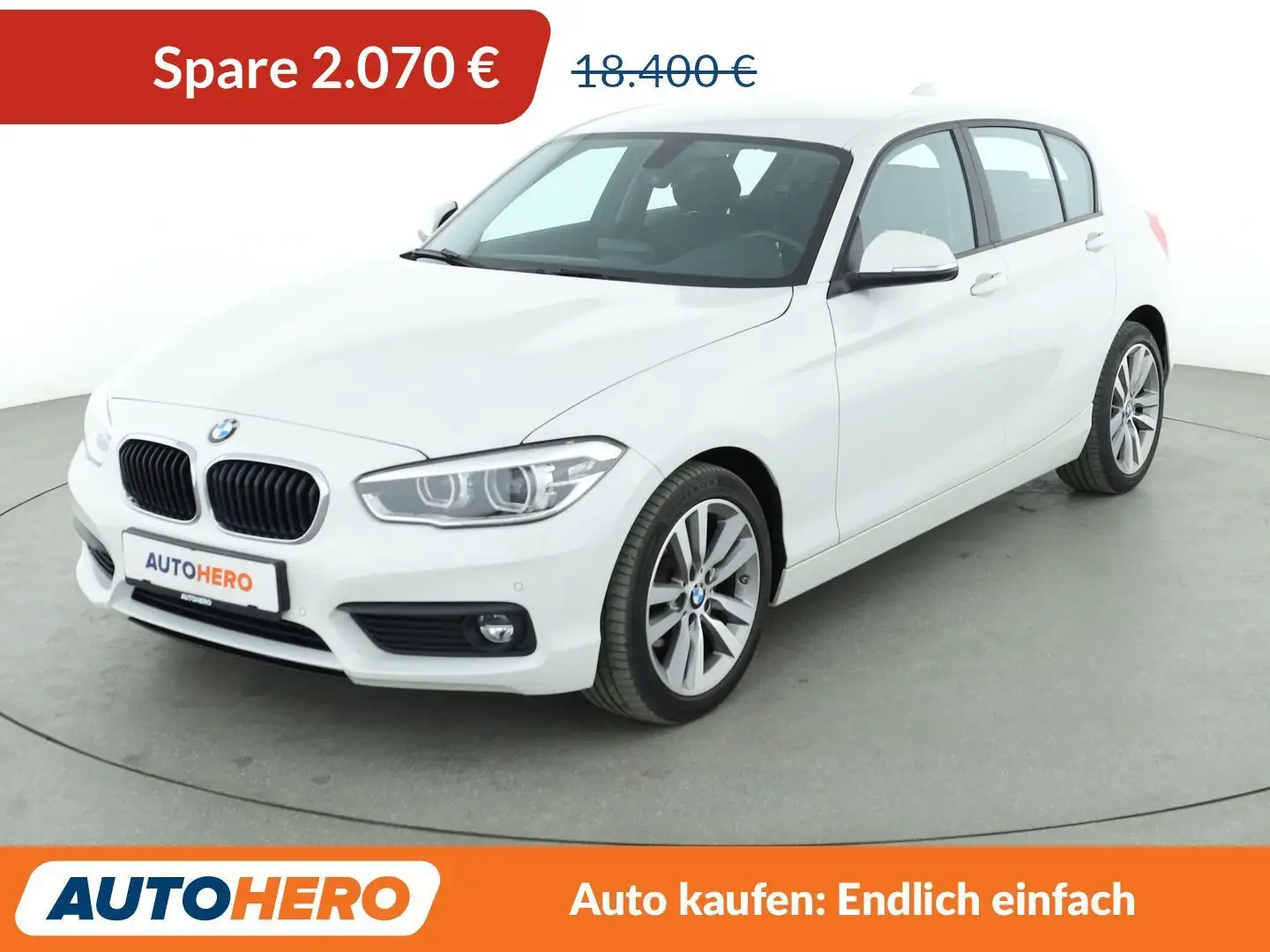 BMW 118 118i Advantage Aut.*NAVI*TEMPO*PDC*SHZ*ALU* Weiß - 1