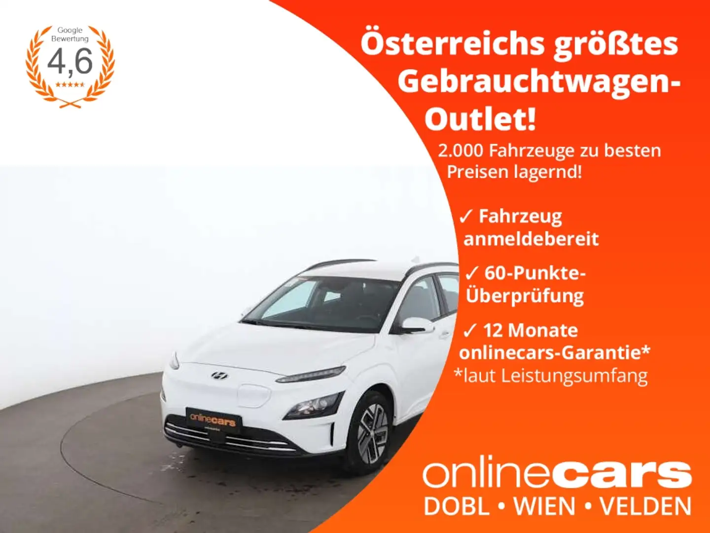 Hyundai KONA Elektro Select 39kWh Aut RADAR SITZHZG R-CAM Blanc - 1