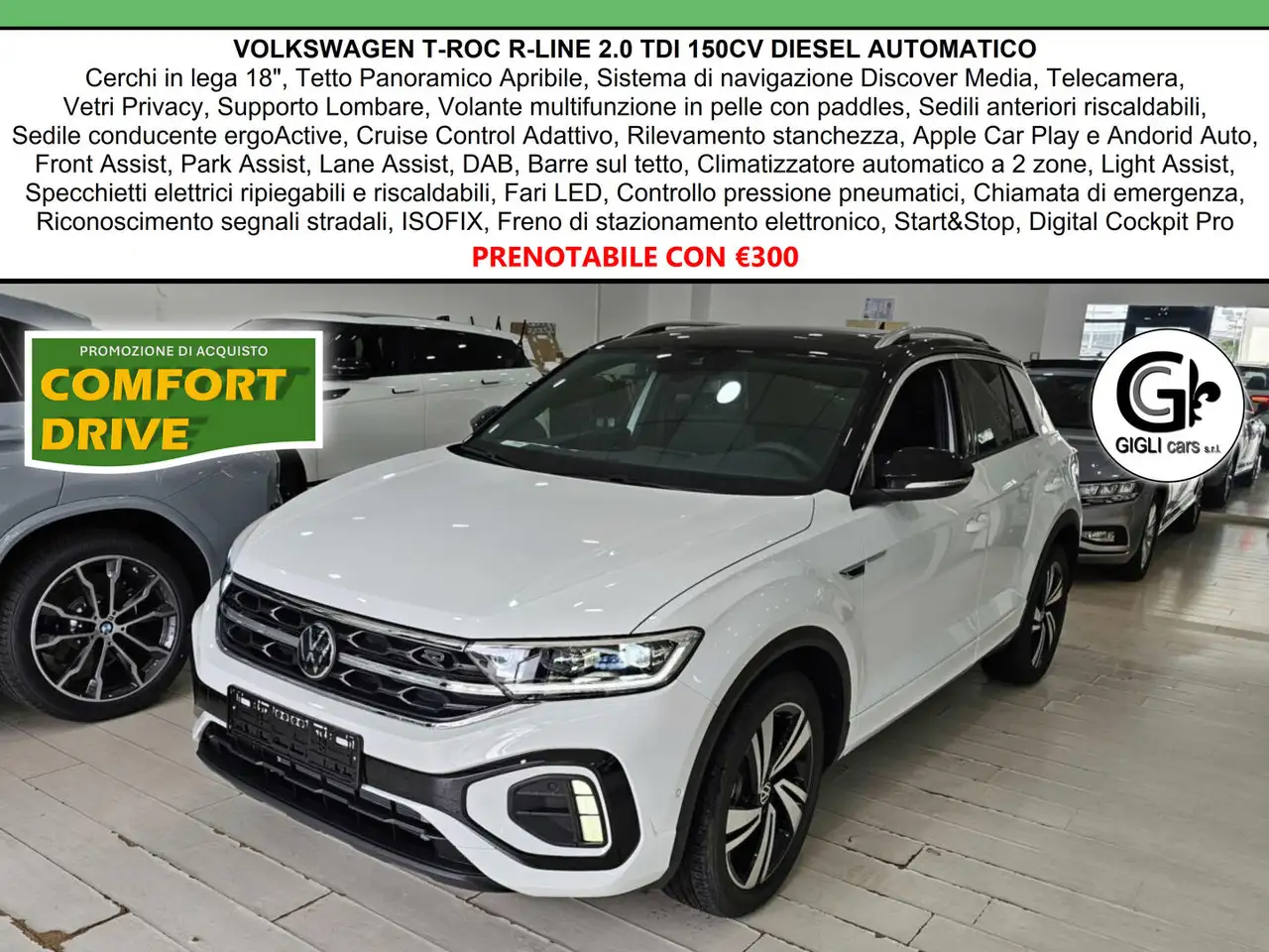 Volkswagen T-Roc 2.0 R-Line DSG Tetto R Line Cam Full Led r line