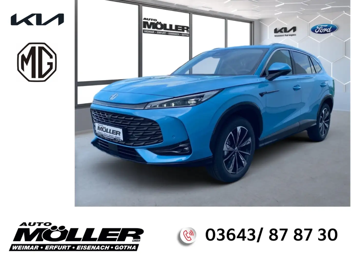 MG HS Luxury MY24 1.5T AT Memory LED Leder Kamera Klima Blau - 1