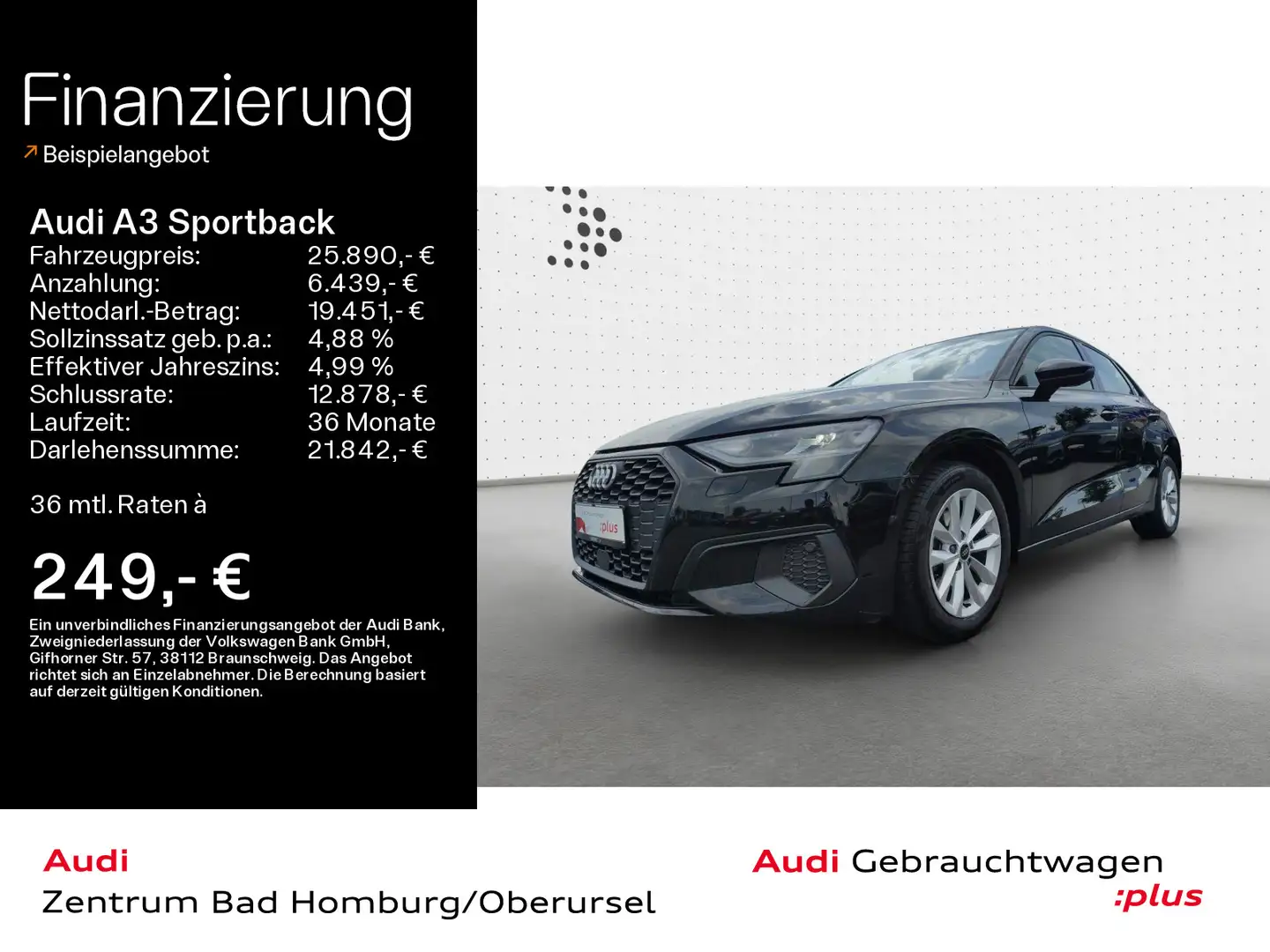 Audi A3 35 TDI*Navi*Alu*AHK*PDC*Virttual Co Schwarz - 1