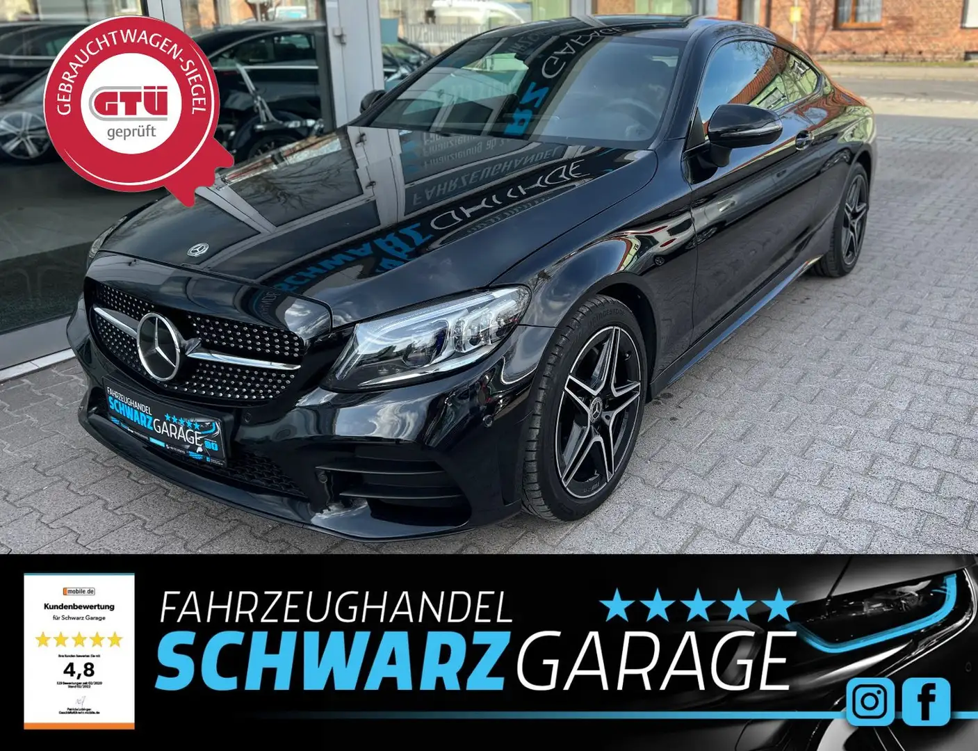 Mercedes-Benz C 220 C -Klasse Coupe C 220 d 4Matic*1.Hand*AMG-Line* Schwarz - 1