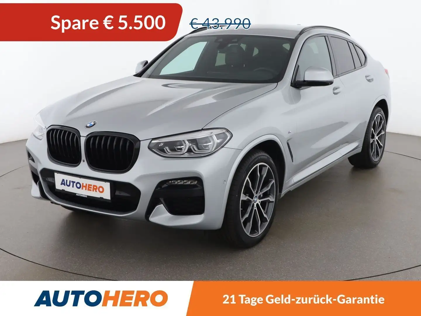 BMW X4 xDrive 30i M Sport Aut. *LED*360°*HUD*SPUR*TOT* Srebrny - 1