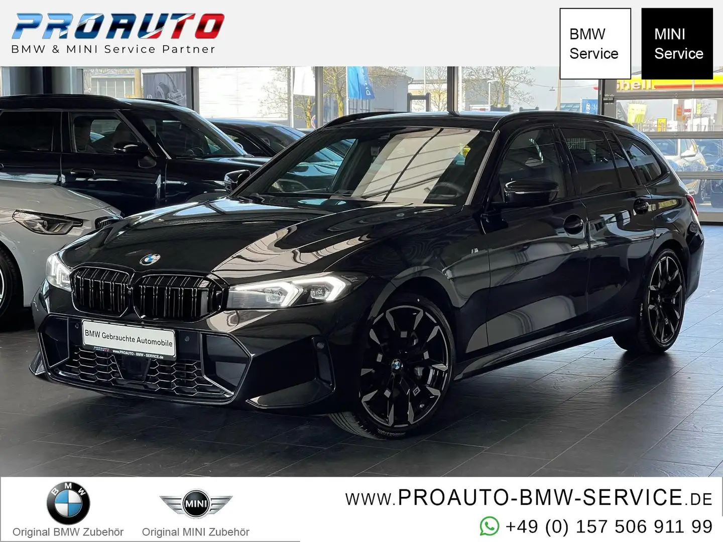 BMW 330 iTou xDrive M Sport AHK/HUD/PANO/360°/19"/Komf.z. Schwarz - 1