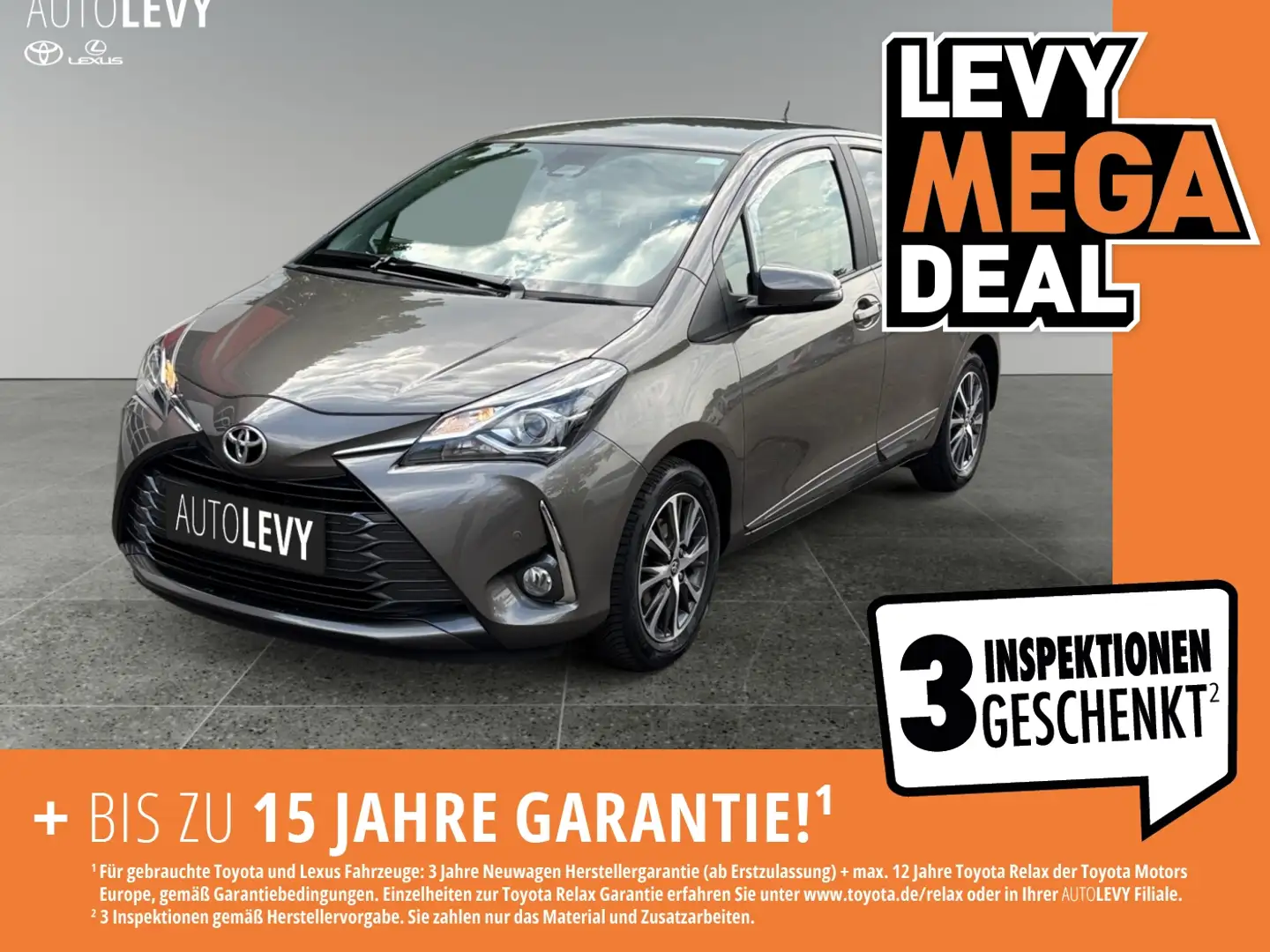 Toyota Yaris 1.5 Team D *FLA*SpurH*KAMERA*LM*SHZÜ Šedá - 1