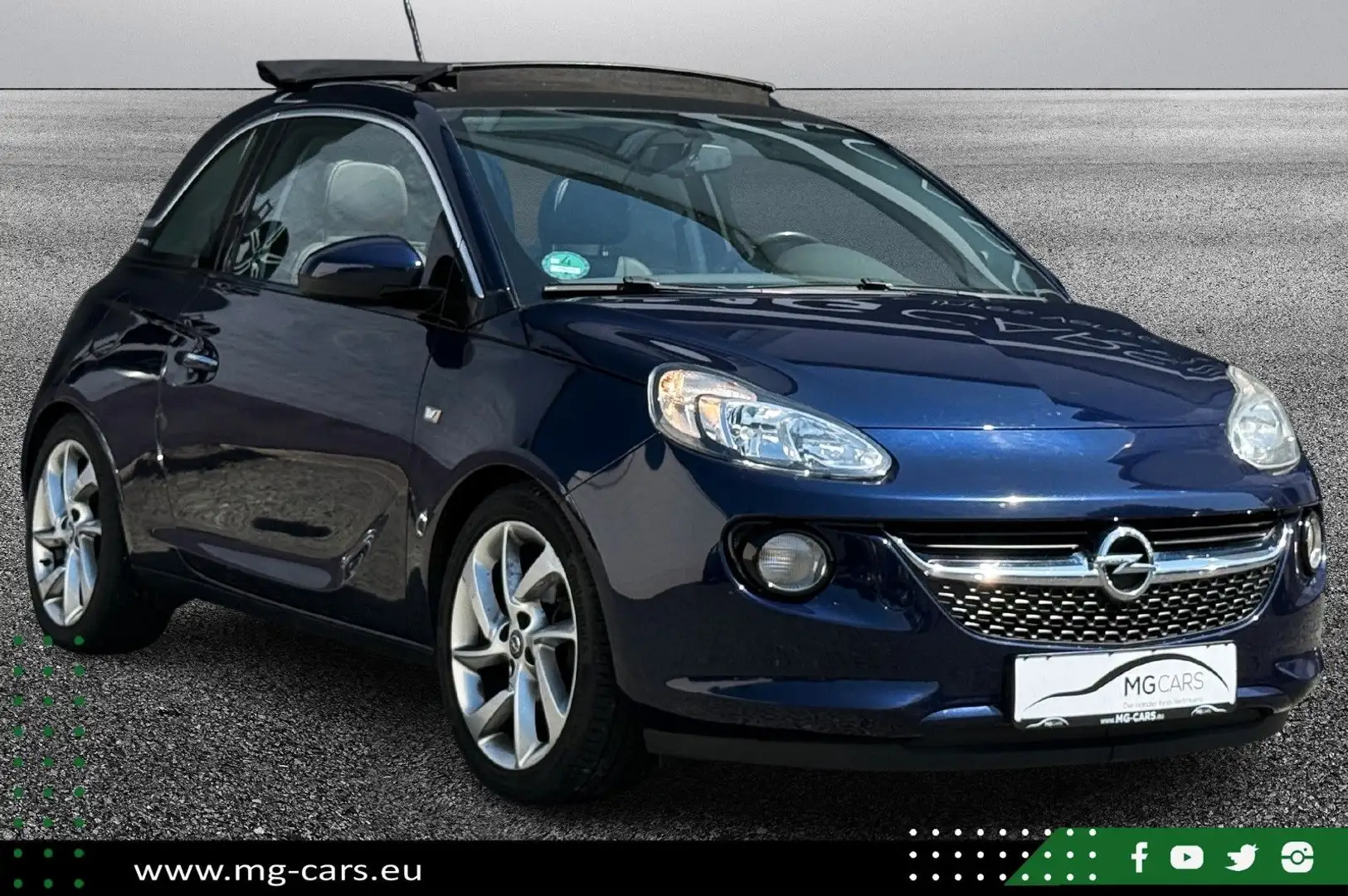 Opel Adam Open Air~Klima~Faltdach~1.Hand~PDC~Tempomat Blau - 1
