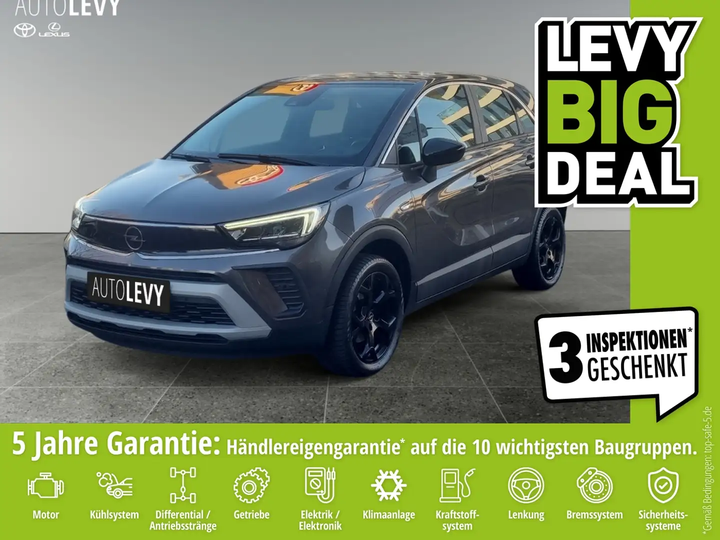 Opel Crossland 1.2 Turbo Elegance +Automatik+Allwetter Grau - 1