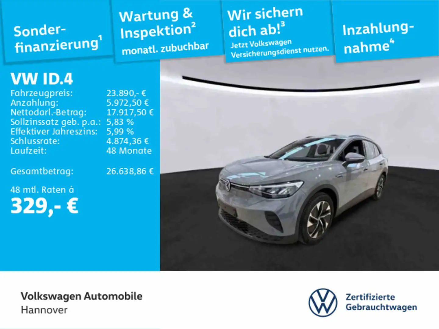 Volkswagen ID.4 Pro Performance Navi LED AHK PDC SHZ Grau - 1