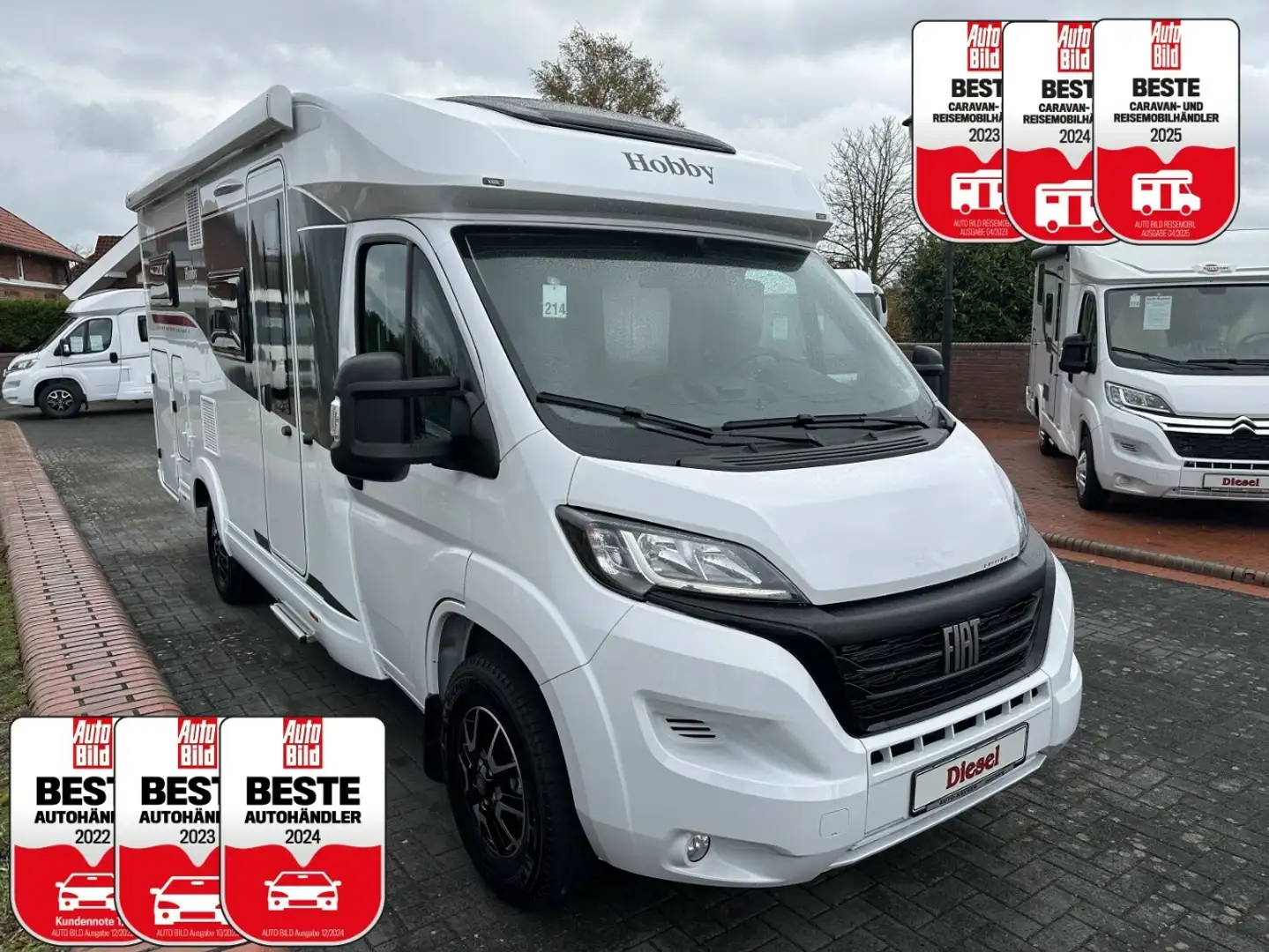 Hobby V65 GE OnTour Edition F UNBENUTZT +W-LAN+Einzelbet Weiß - 1