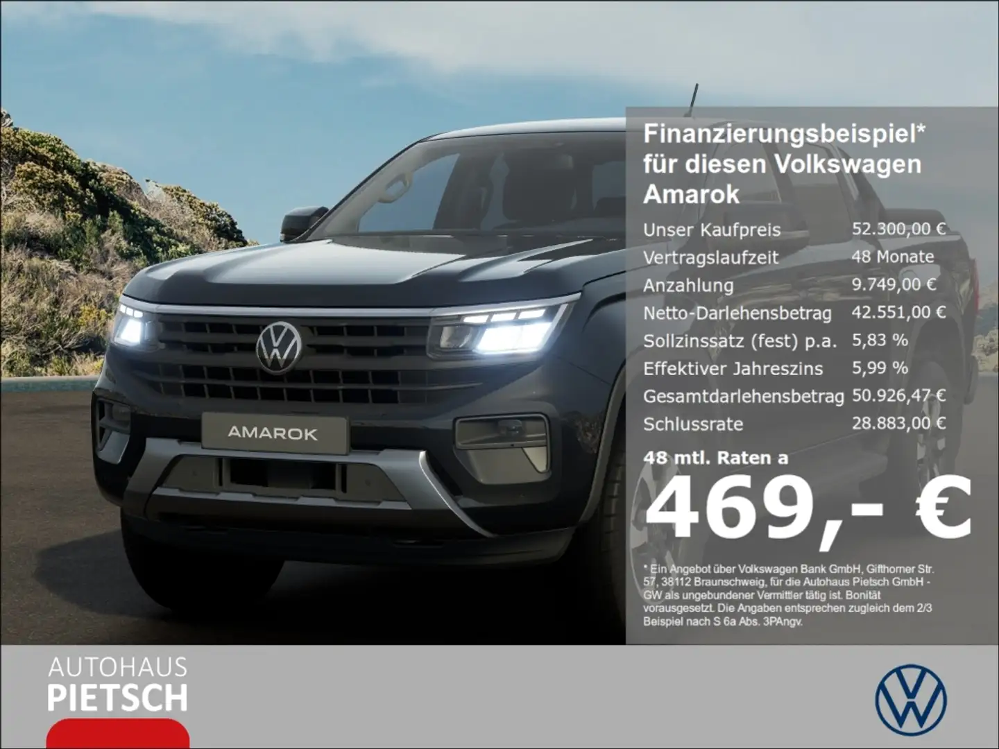 Volkswagen Amarok Doppelkabine 4Motion EU6d NFZ Life DC Motor  2.0 T Schwarz - 1