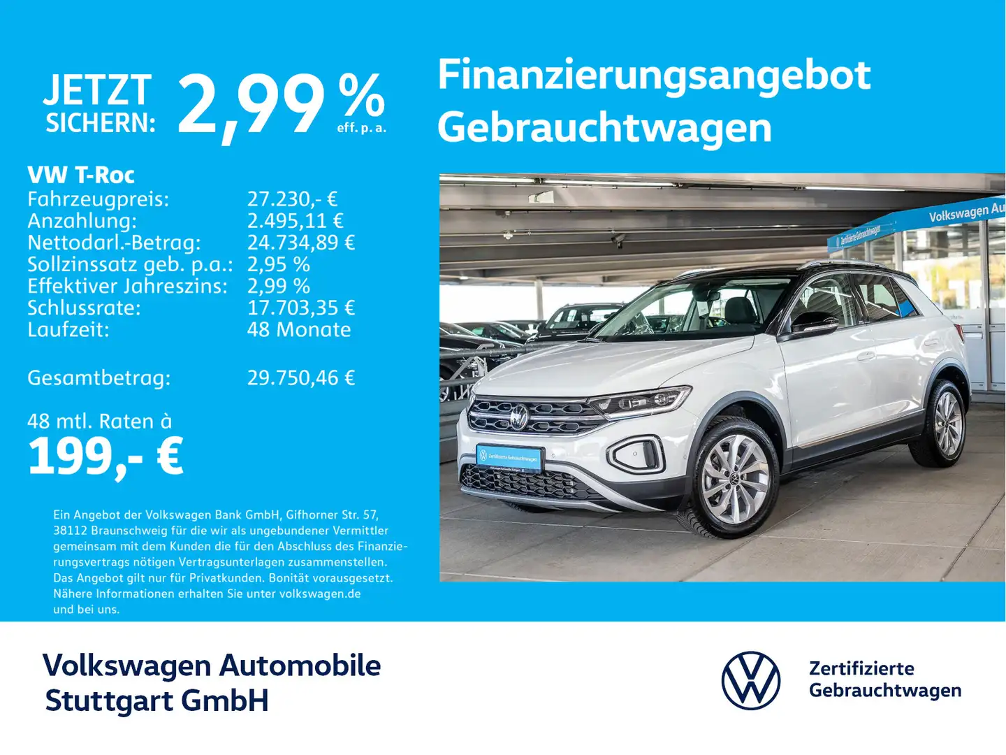 Volkswagen T-Roc Style 1.5 TSI DSG Navi LED AHK ACC SHZ Weiß - 1