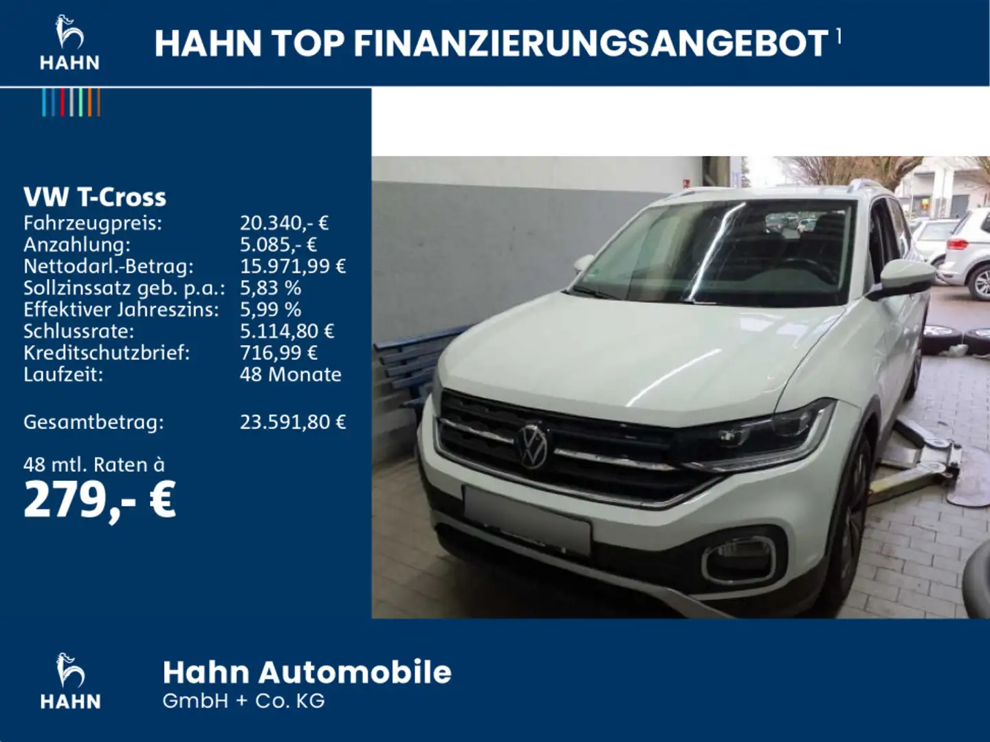 Volkswagen T-Cross 1.0TSI Style ACC LED Navi Climatr. PDC Weiß - 2
