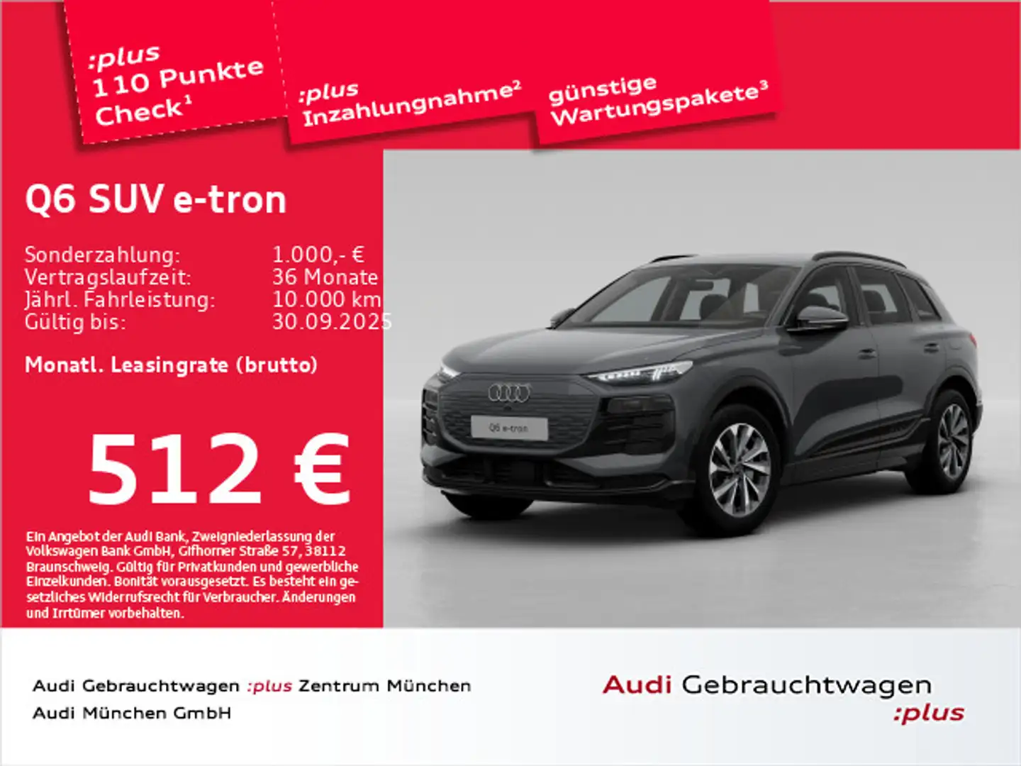 Audi Q6 Q6 e-tron 55 qu. LED+/ACC/Kamera/PDC+ Gris - 1