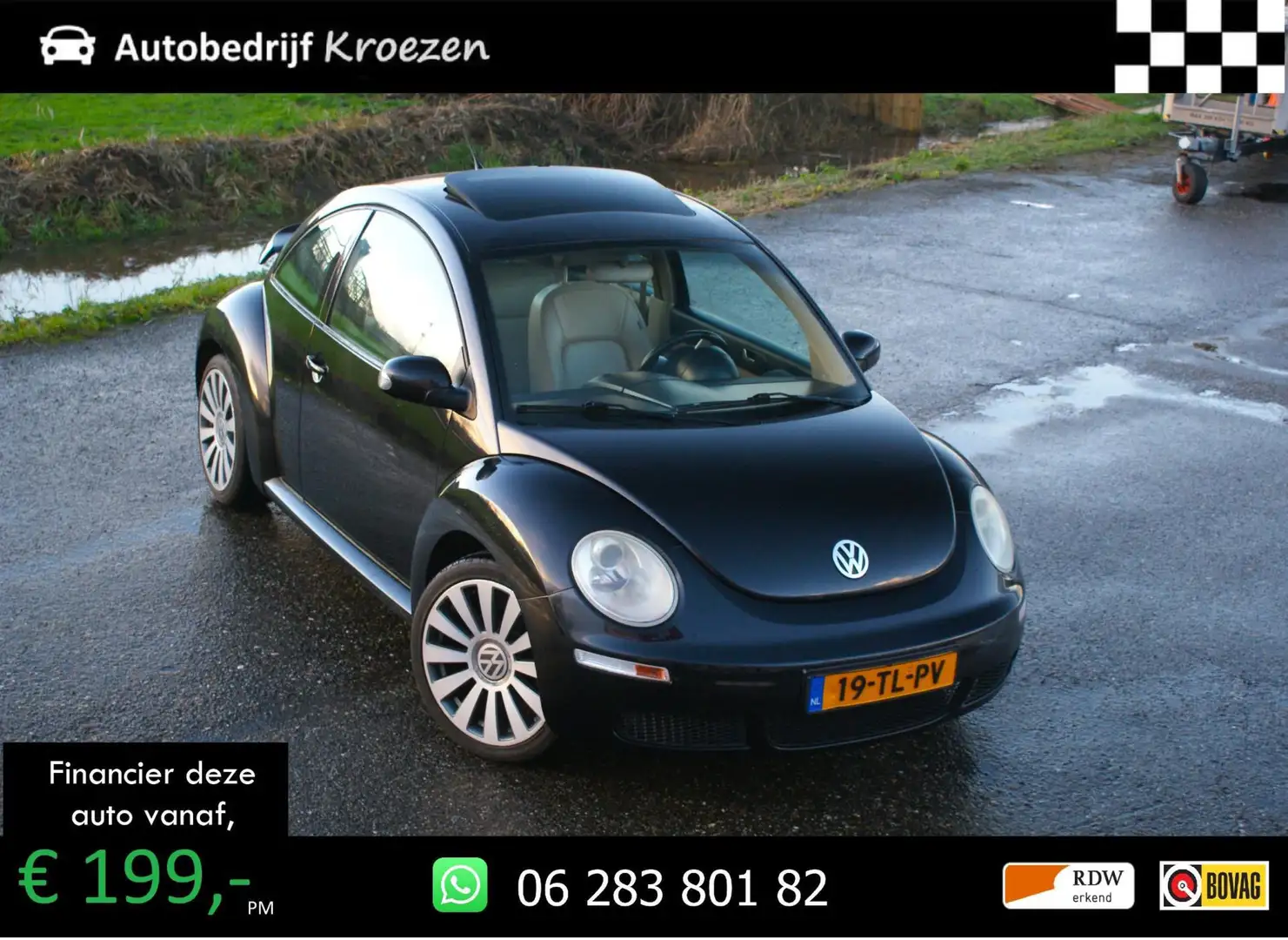 Volkswagen New Beetle 2.0 Highline | Org NL | Schuifdak | Leder | Stoelv Negro - 1