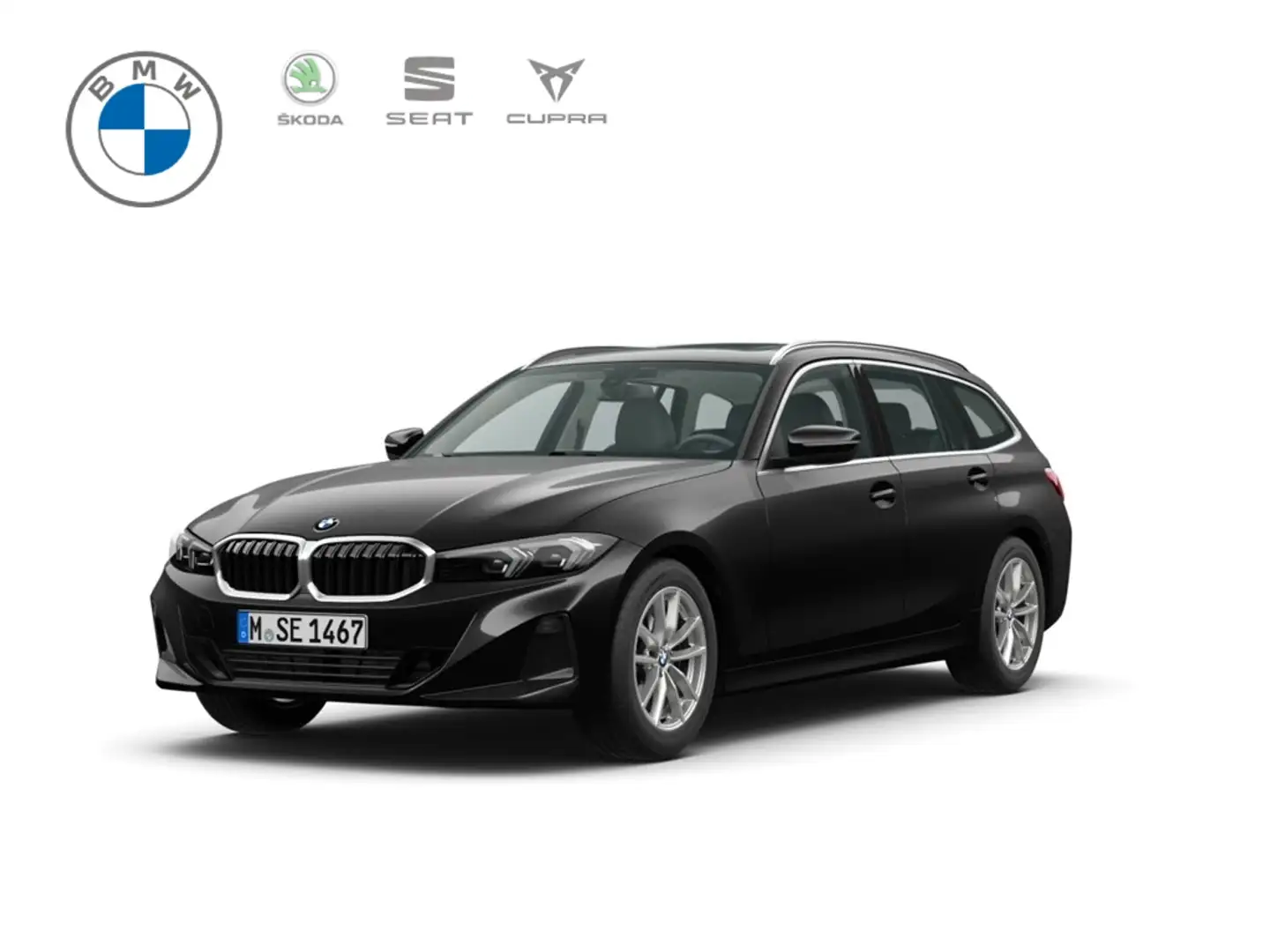 BMW 318 d Touring Aut. AHZV+SHZG+DAB+PANORAMADACH+KLIMA+NA Schwarz - 1