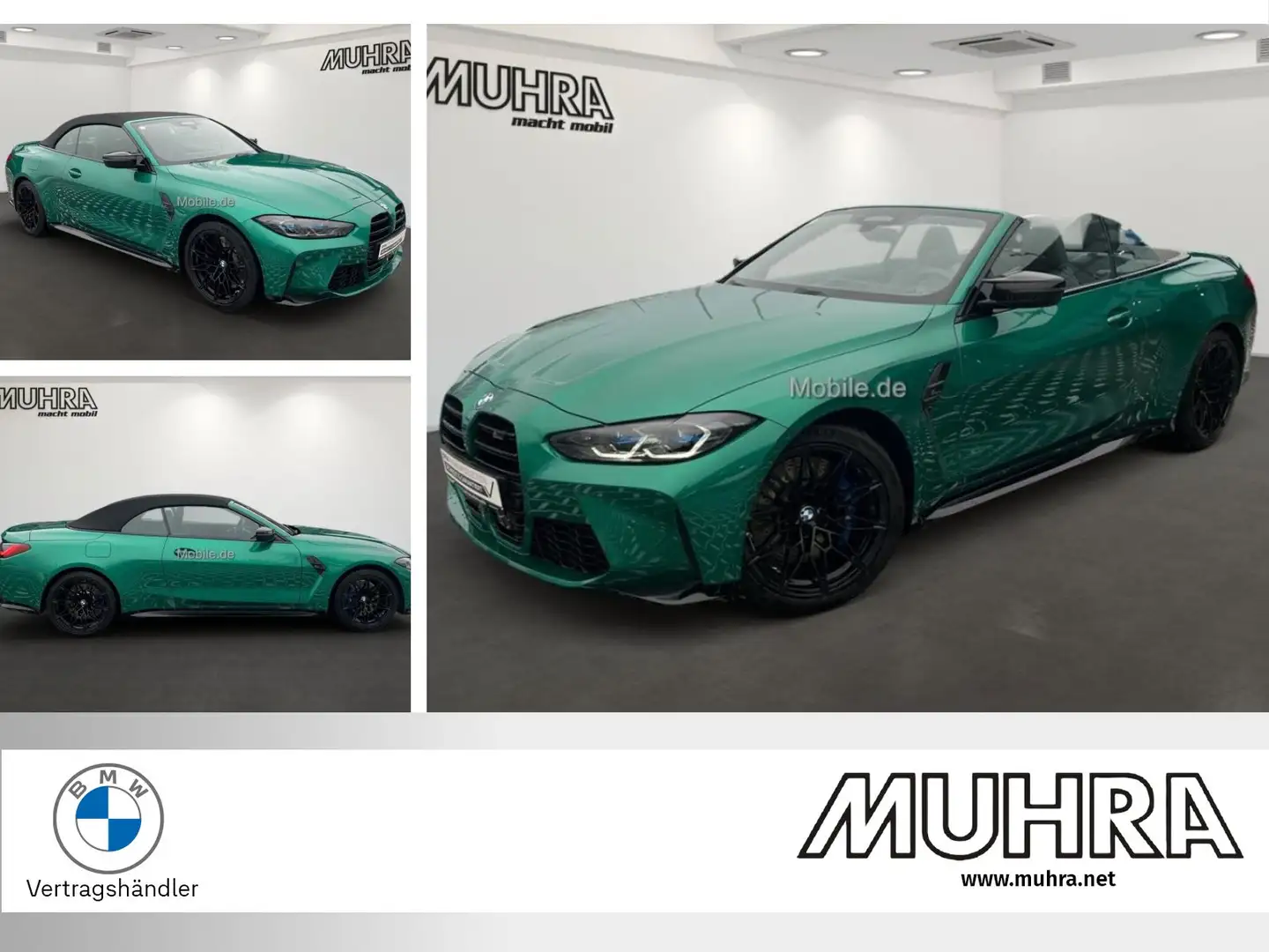 BMW M4 Competition xDrive Cabrio 19"/20" DA Prof H/K Зелений - 1