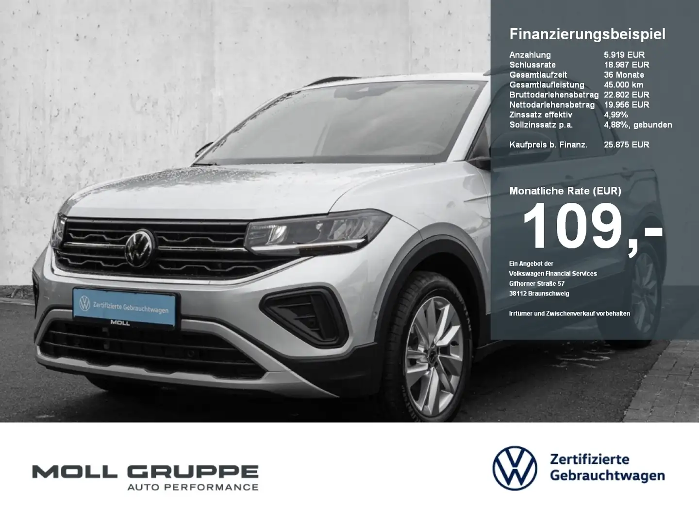 Volkswagen T-Cross 1.5 TSI DSG Life 2xKLIMA ACC Ezüst - 1