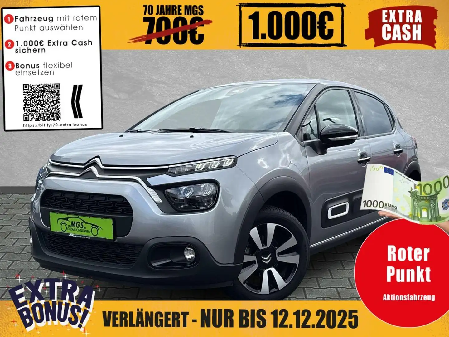 Citroen C3 Citroen C3 Max PureTech #Navi #DAB #PDC #Kamera Grijs - 1