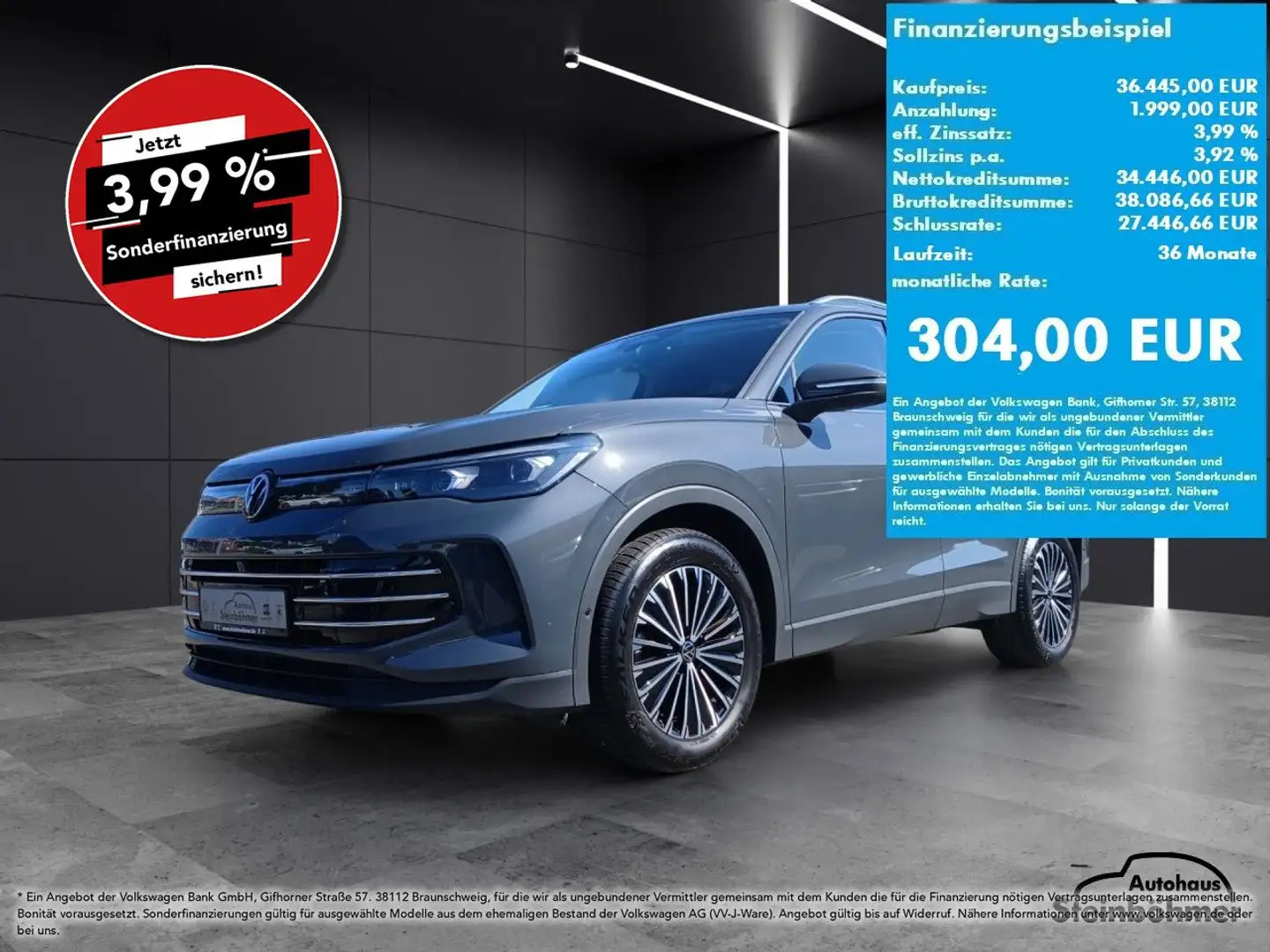 Volkswagen Tiguan Elegance 1.5eTSI DSG IQ.Light NAV AHK Navi Grigio - 1