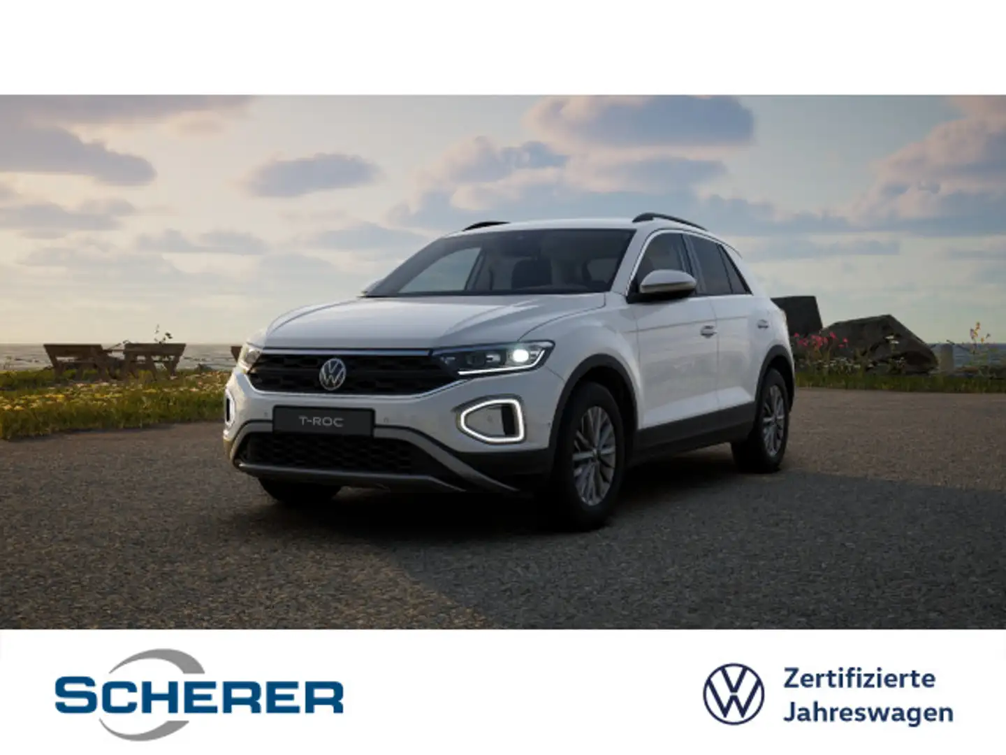 Volkswagen T-Roc T-ROC 1.0 TSI 6-GANG NAVI SHZ LANE ASISST LED AP Weiß - 1