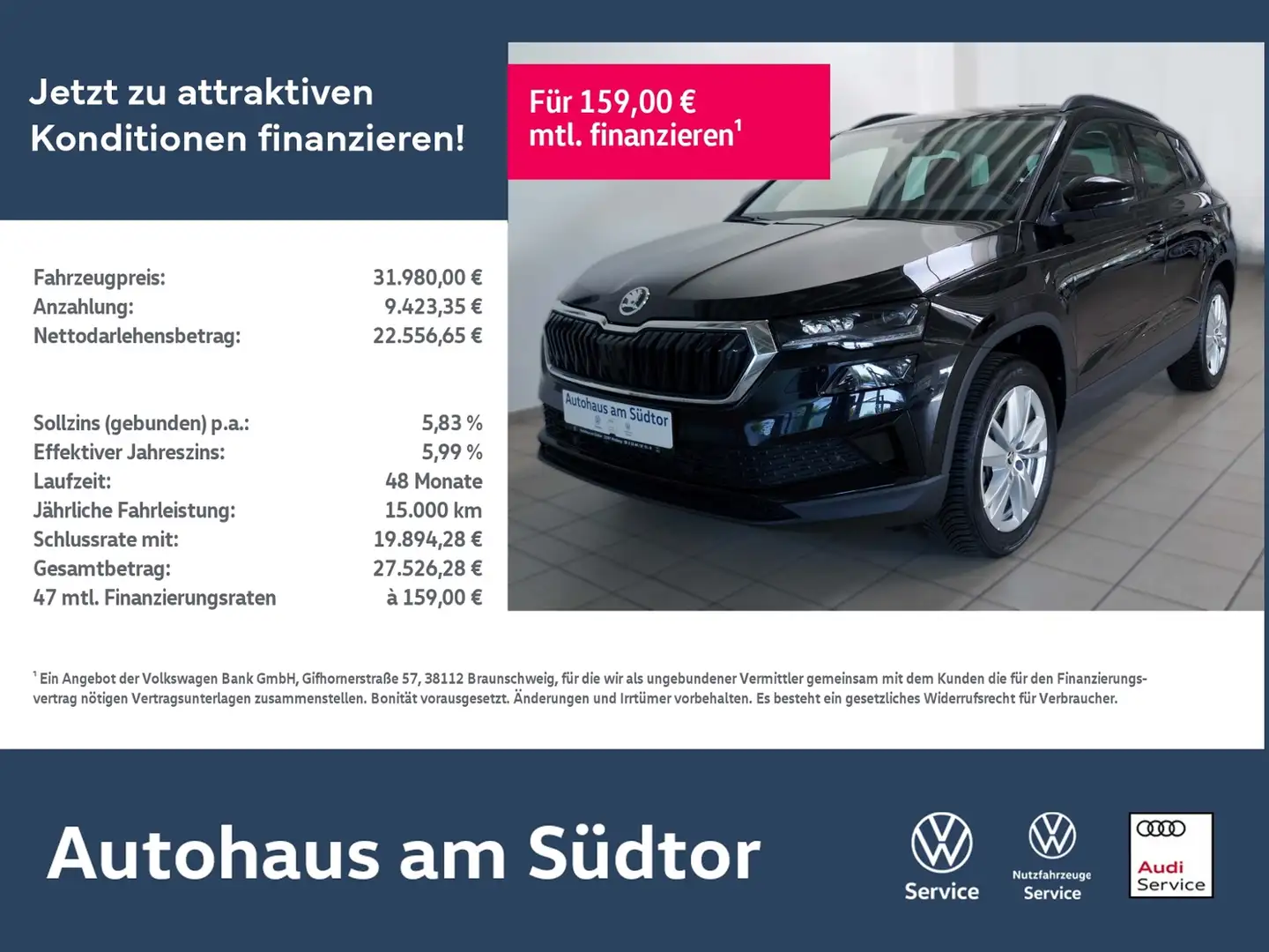 Skoda Karoq Elegance 1.5 TSI | LED RFK ACC Navi Schwarz - 1