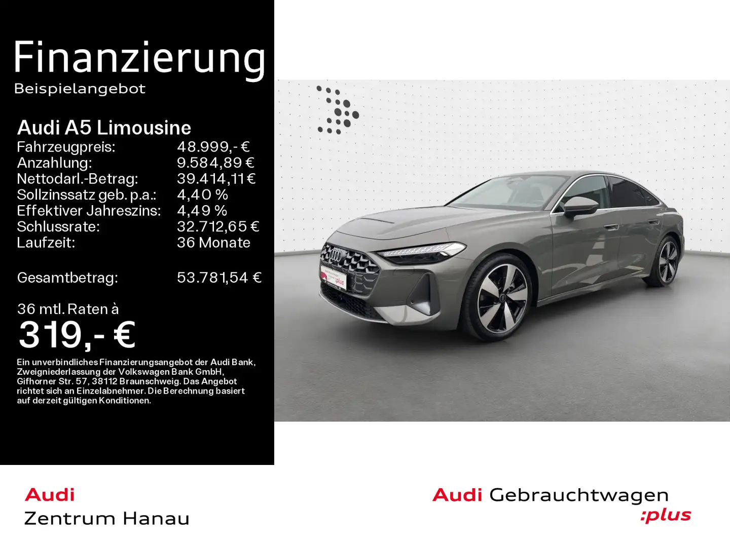 Audi A5 TFSI advanced*19ZOLL*LEDER*AHK*MATR Grau - 1
