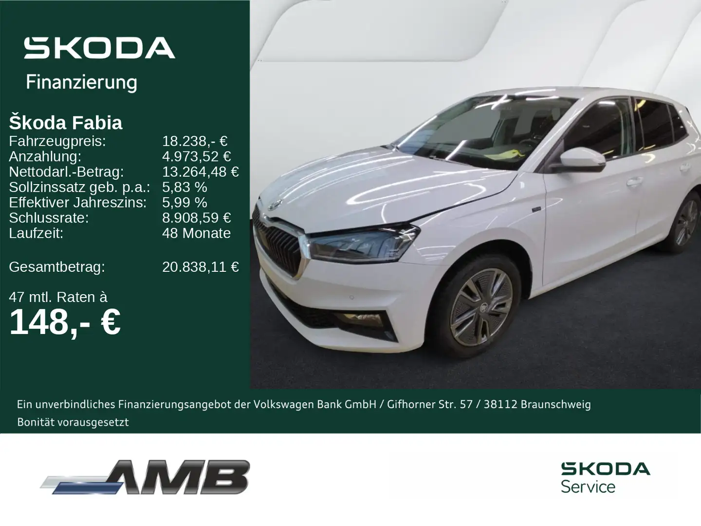 Skoda Fabia Tour 1.0 TSI LED/Sitzhzg/Climatronic/RFKam Weiß - 1