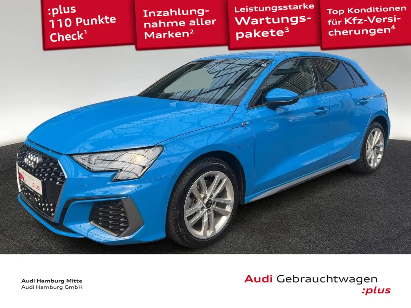 Audi A3 40 TFSI e S line S tronic Navi Virt Blau - 1