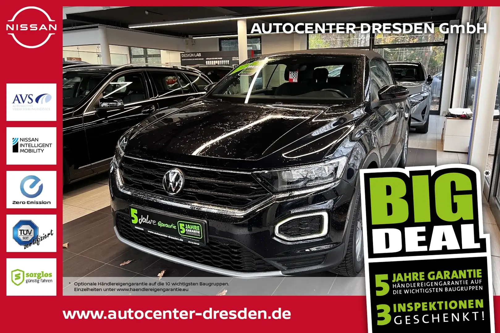 Volkswagen T-Roc Cabriolet 1.5 TSI Style ACC+LED+Navi+SHZ Noir - 1