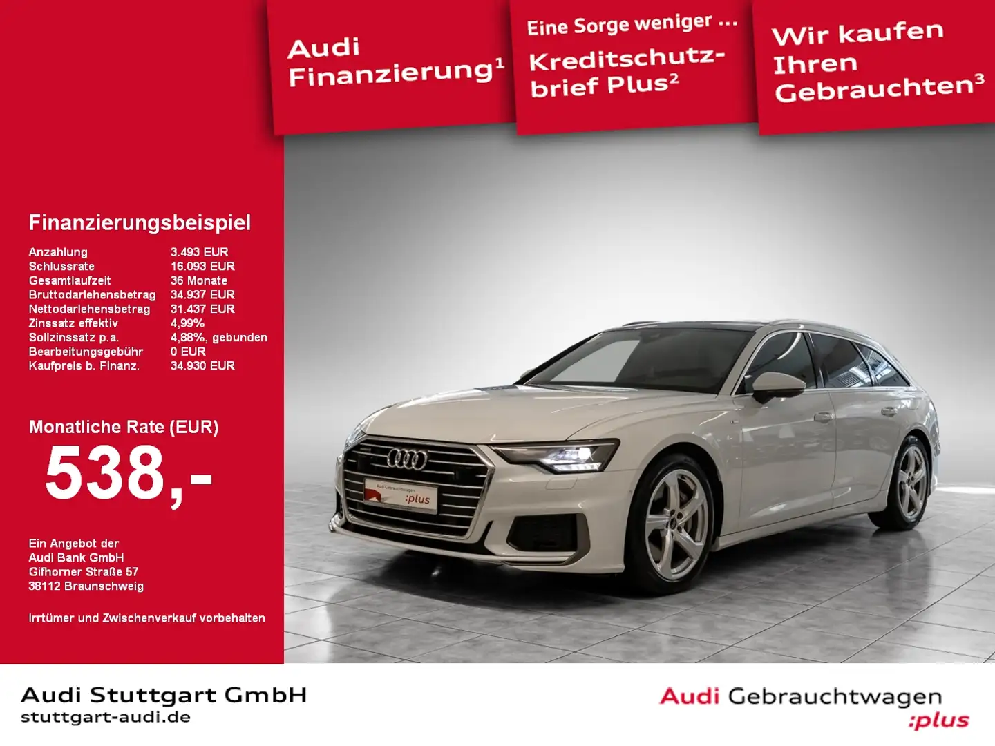 Audi A6 Avant S line 50 TFSI e quattro S tronic Weiß - 1