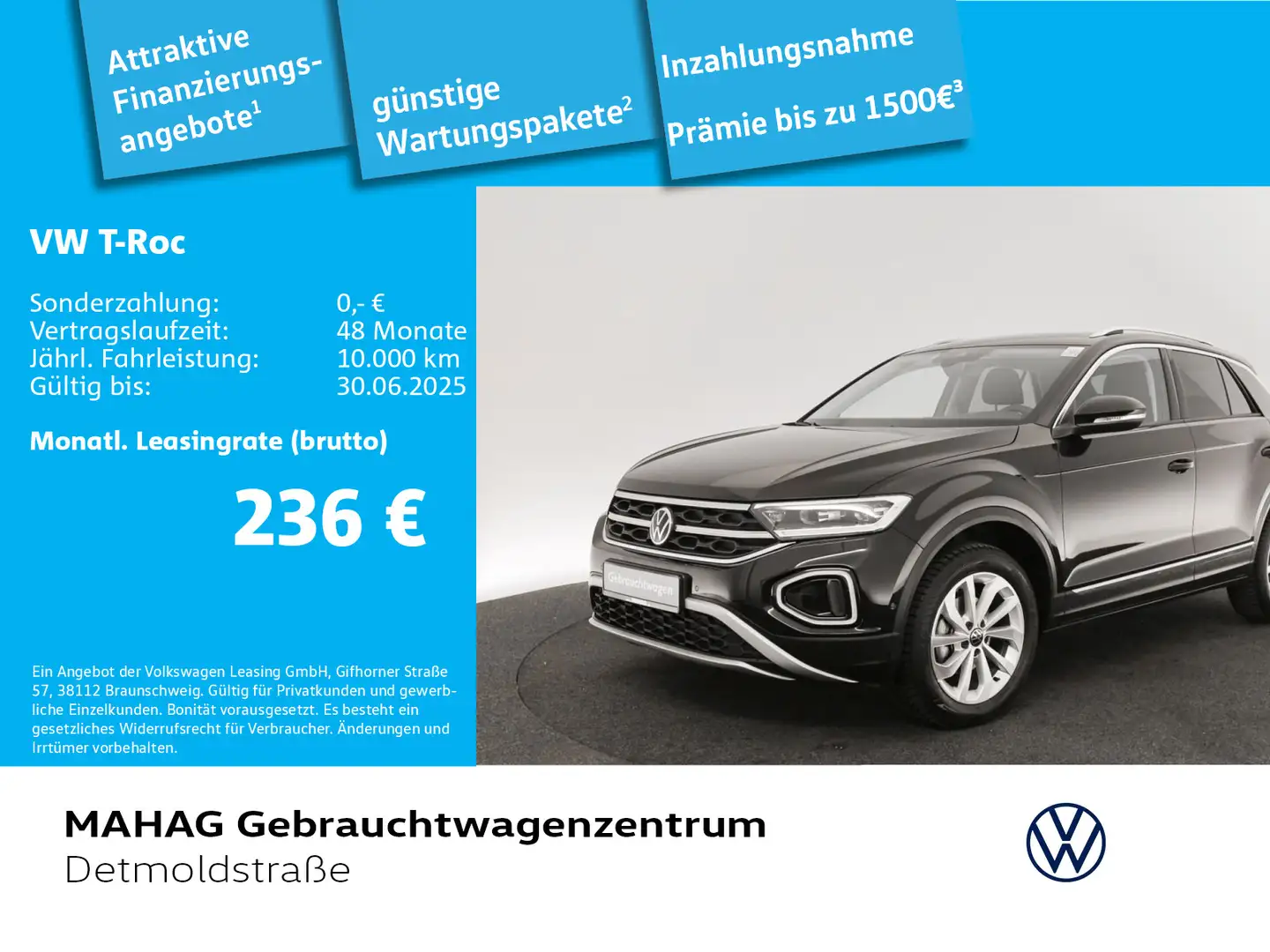 Volkswagen T-Roc 1.5 TSI STYLE AHK Navi LED ACC DSG Zwart - 1