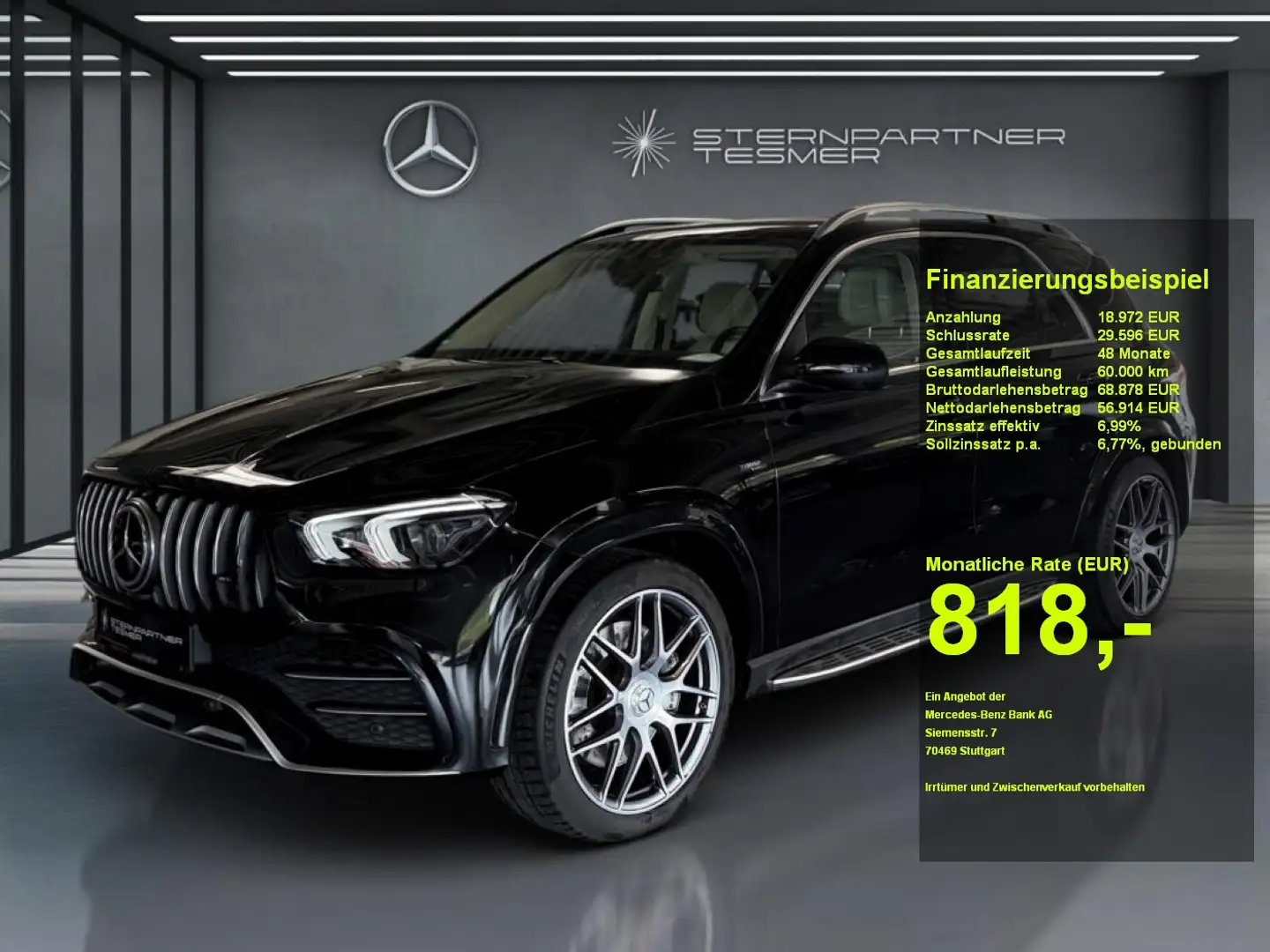 Mercedes-Benz GLE 53 AMG AMG GLE 53 4M +Memory+MBUX+StHz+PANO+KAMERA+WIDE Schwarz - 1