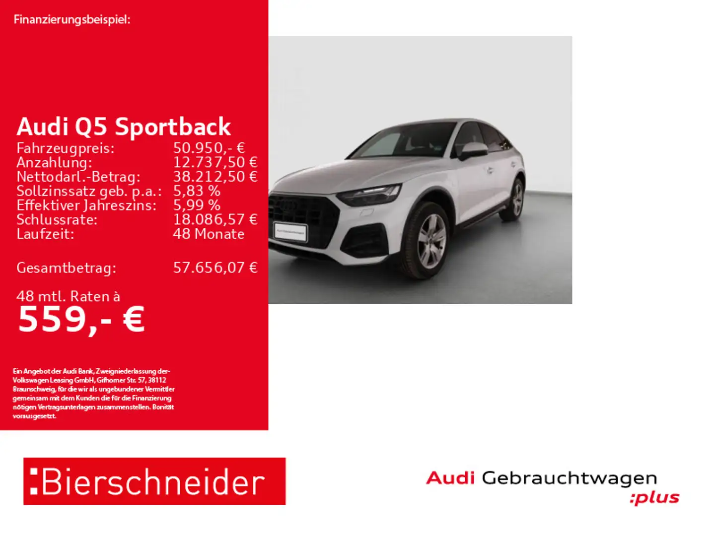 Audi Q5 45 TFSI qu. advanced Black AHK MATR Weiß - 1