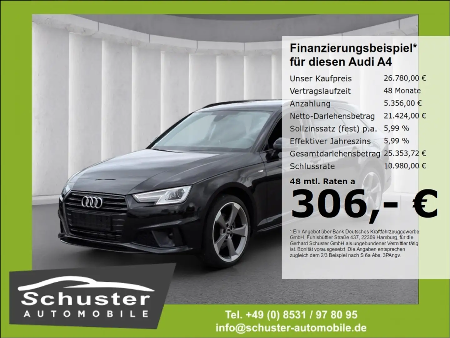 Audi A4 Avant S-LINE 40TSI*S-tro R-Kam 2xMassage 19* Schwarz - 1