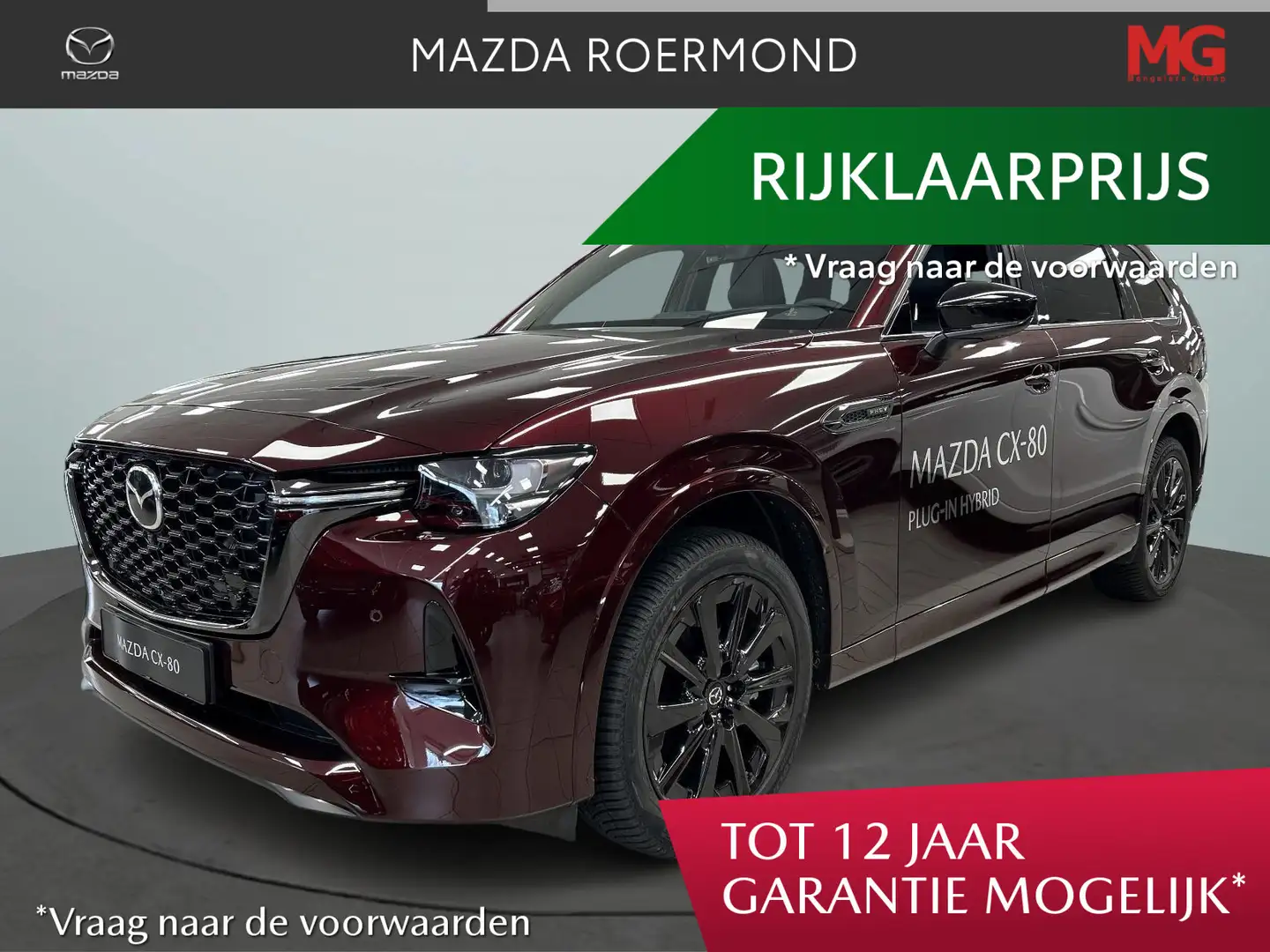Mazda CX-80 2.5 e-SkyActiv PHEV Homura Plus Rijklaar Rood - 1