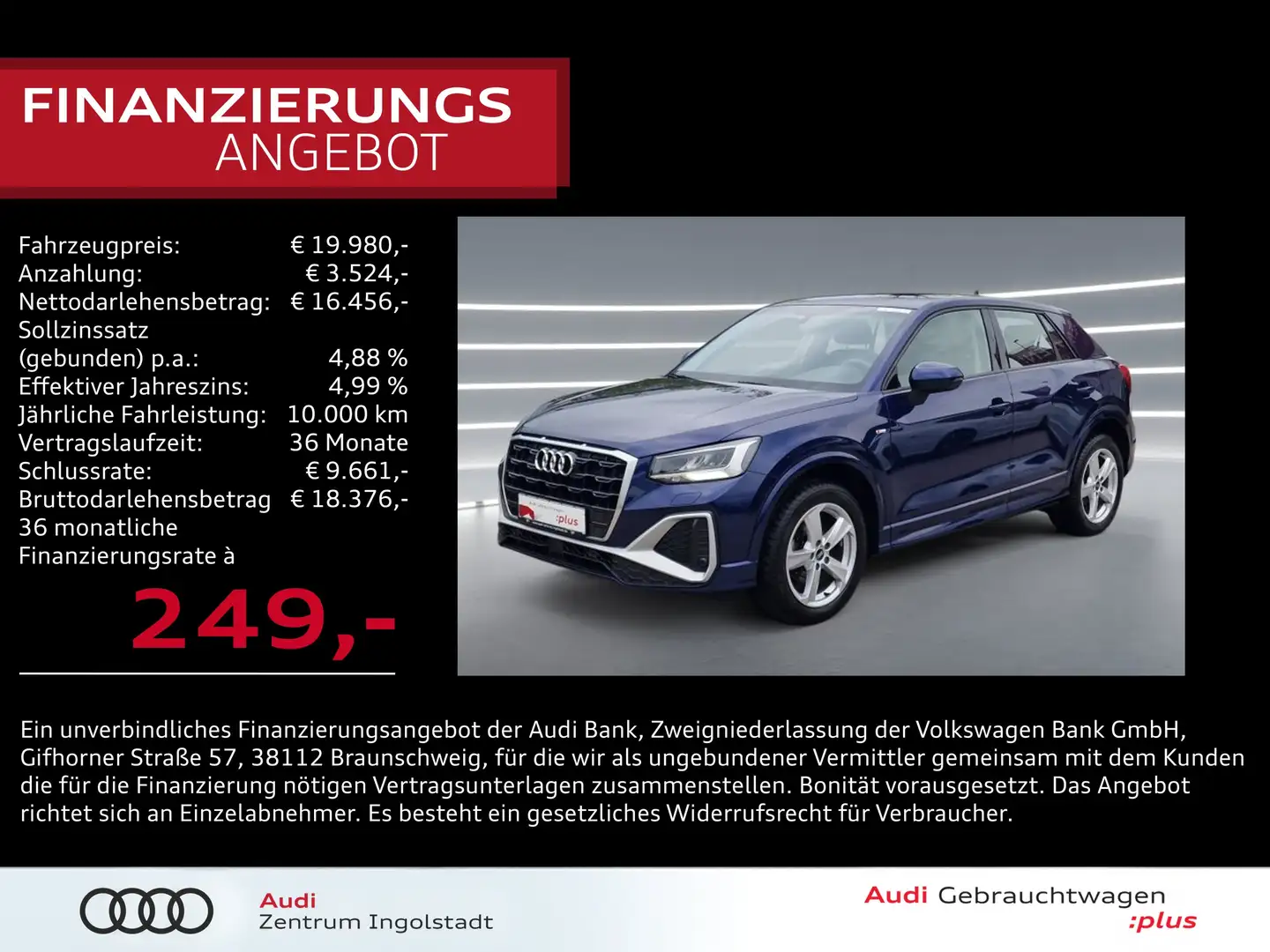 Audi Q2 30 TFSI S line 2x PDC Kamera LED keyless 17" Blu/Azzurro - 1