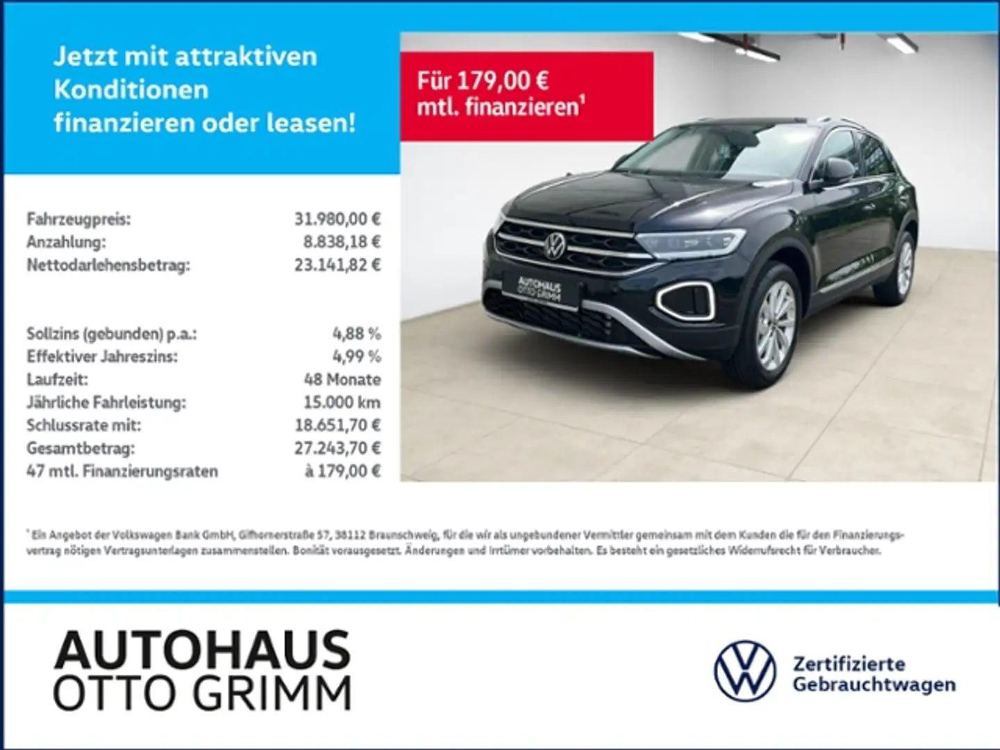Volkswagen T-Roc 1.5 TSI Style DSG LED Kamera Schwarz - 1