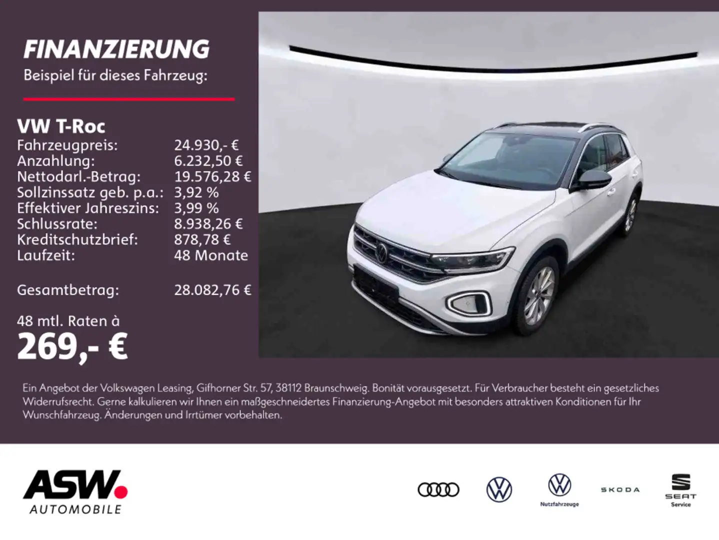 Volkswagen T-Roc T-ROC Style 1.5TSI Standhzg Navi AHK PDC SHZ LED Weiß - 1