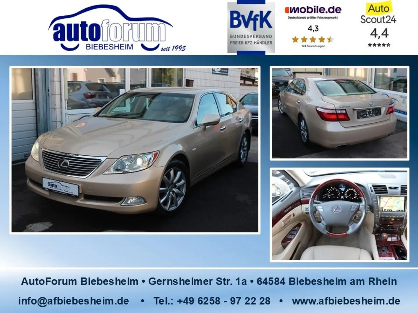 Lexus LS 460 Softclose*R-Kamera*Memory*Sitzbelü.*Xenon Beige - 1