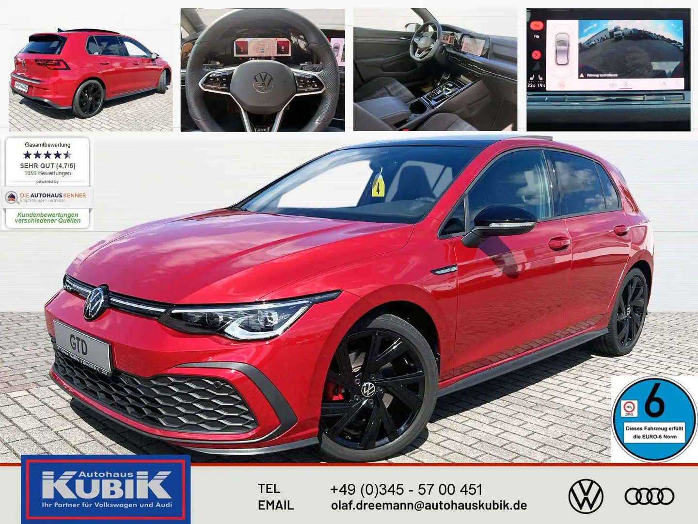 Volkswagen Golf GTD VIII Black Style 2.0 TDI DSG+IQ.Light+DCC+Standhei Rot - 1