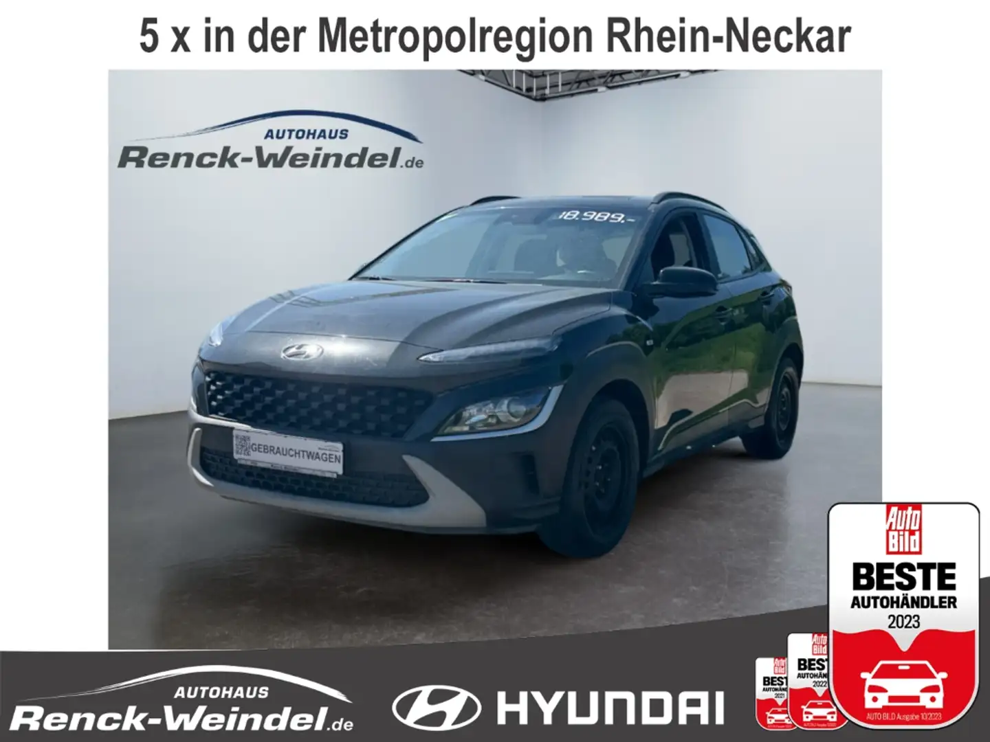 Hyundai KONA Trend 1.0 T-Gdi Apple CarPlay Android Auto Klimaau Schwarz - 1