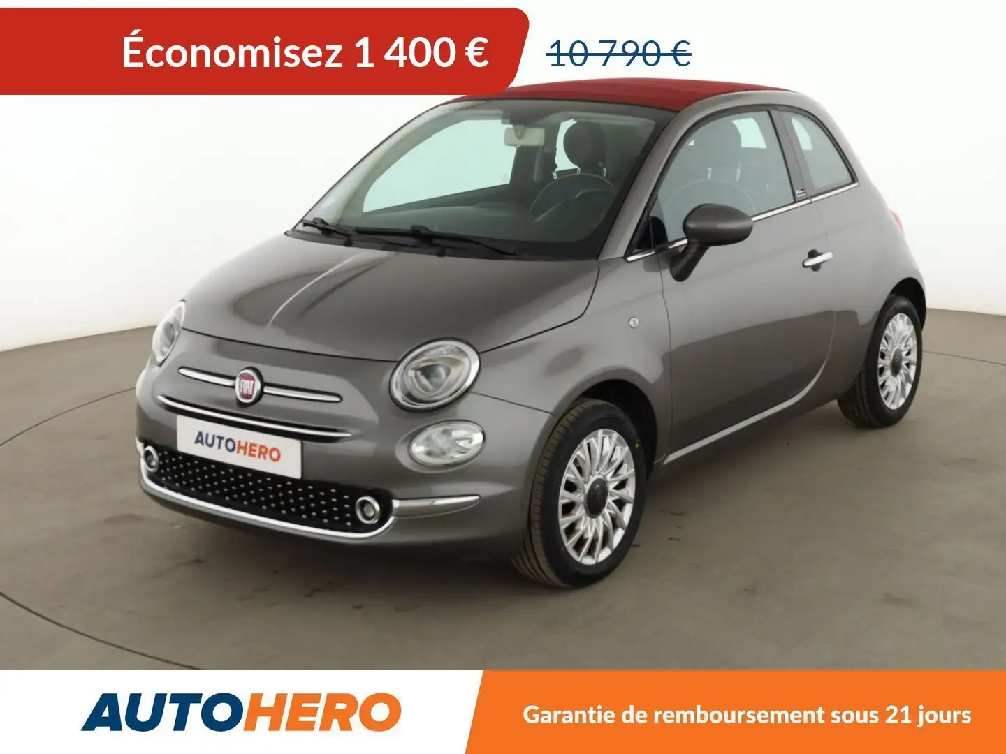 Fiat 500C C 1.2 Lounge Gris - 1