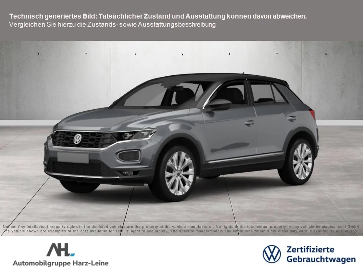 Volkswagen T-Roc 1.5 TSI R-Line DSG LED Navi ACC AHK RFK Grau - 1