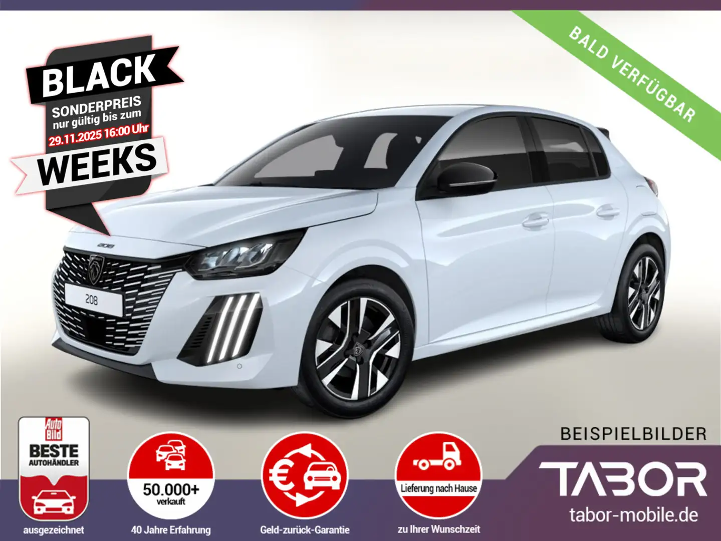 Peugeot 208 MHEV 110 DSC6 Allure 2xPDC LED CarPlay Temp Weiß - 1