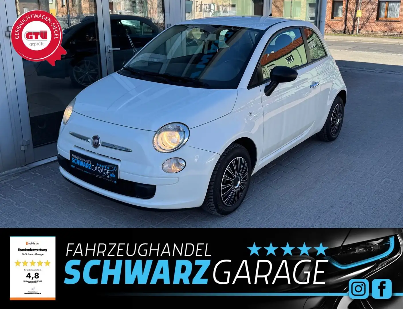 Fiat 500 Pop*KLIMA*ALLWETTER*TÜV-2027* Blanco - 1