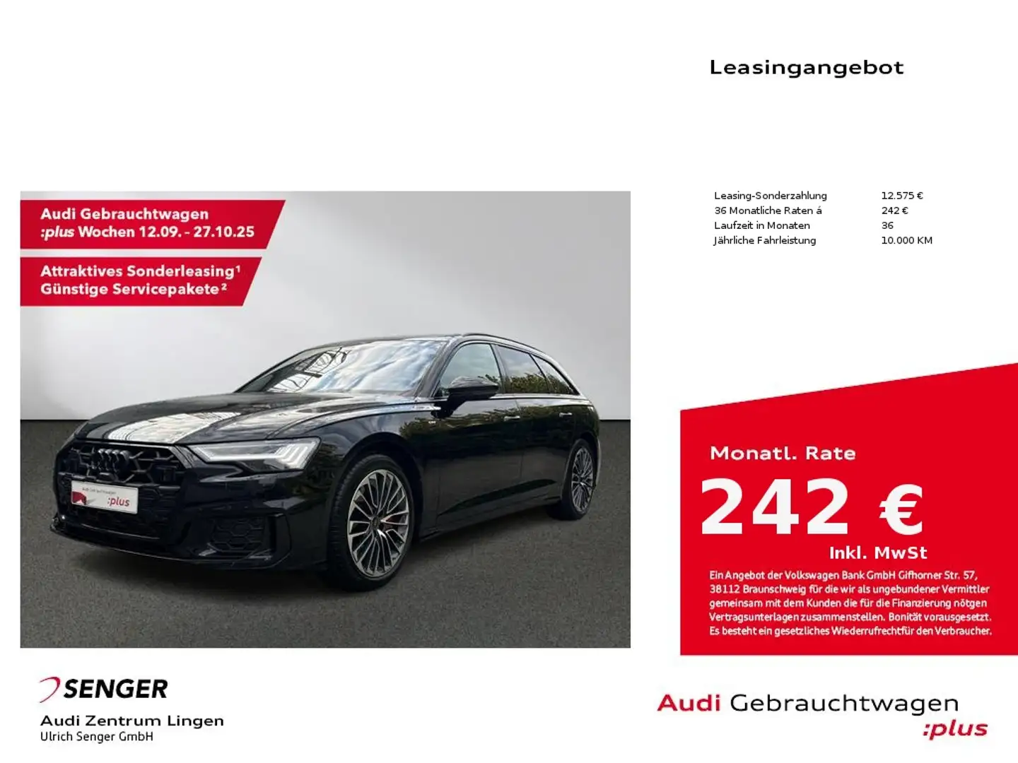Audi A6 Avant 55 TFSI e Design S line quattro Matrix Noir - 1