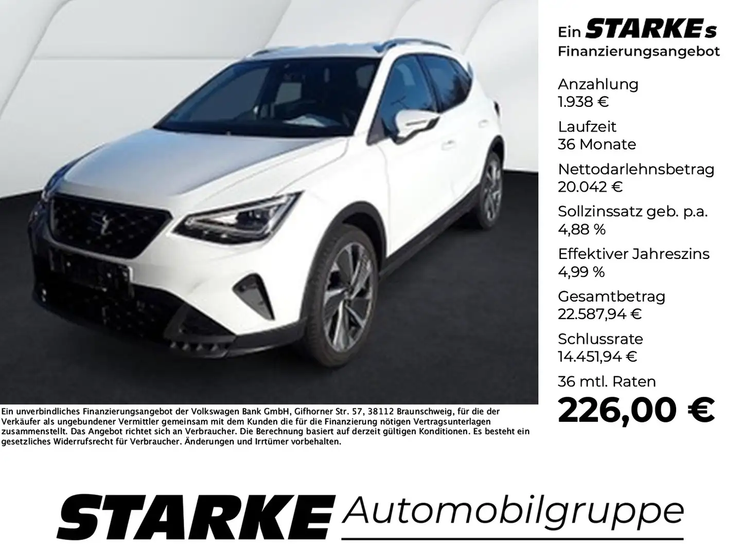 SEAT Arona 1.5 TFSI DSG FR Blanc - 1