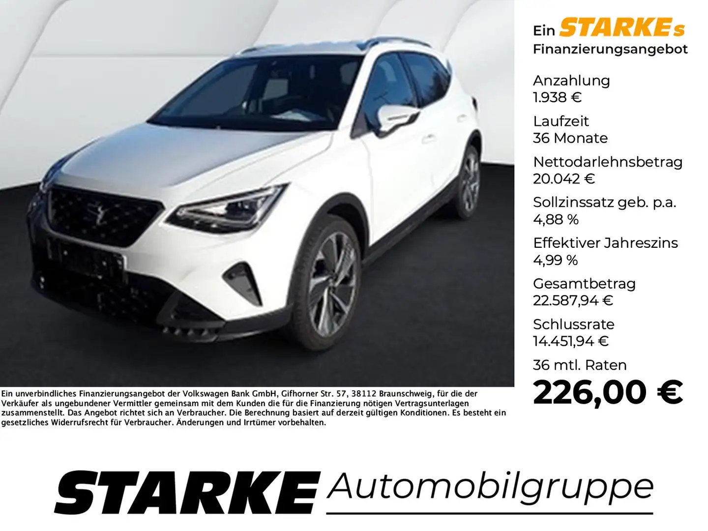SEAT Arona 1.5 TFSI DSG FR Weiß - 1