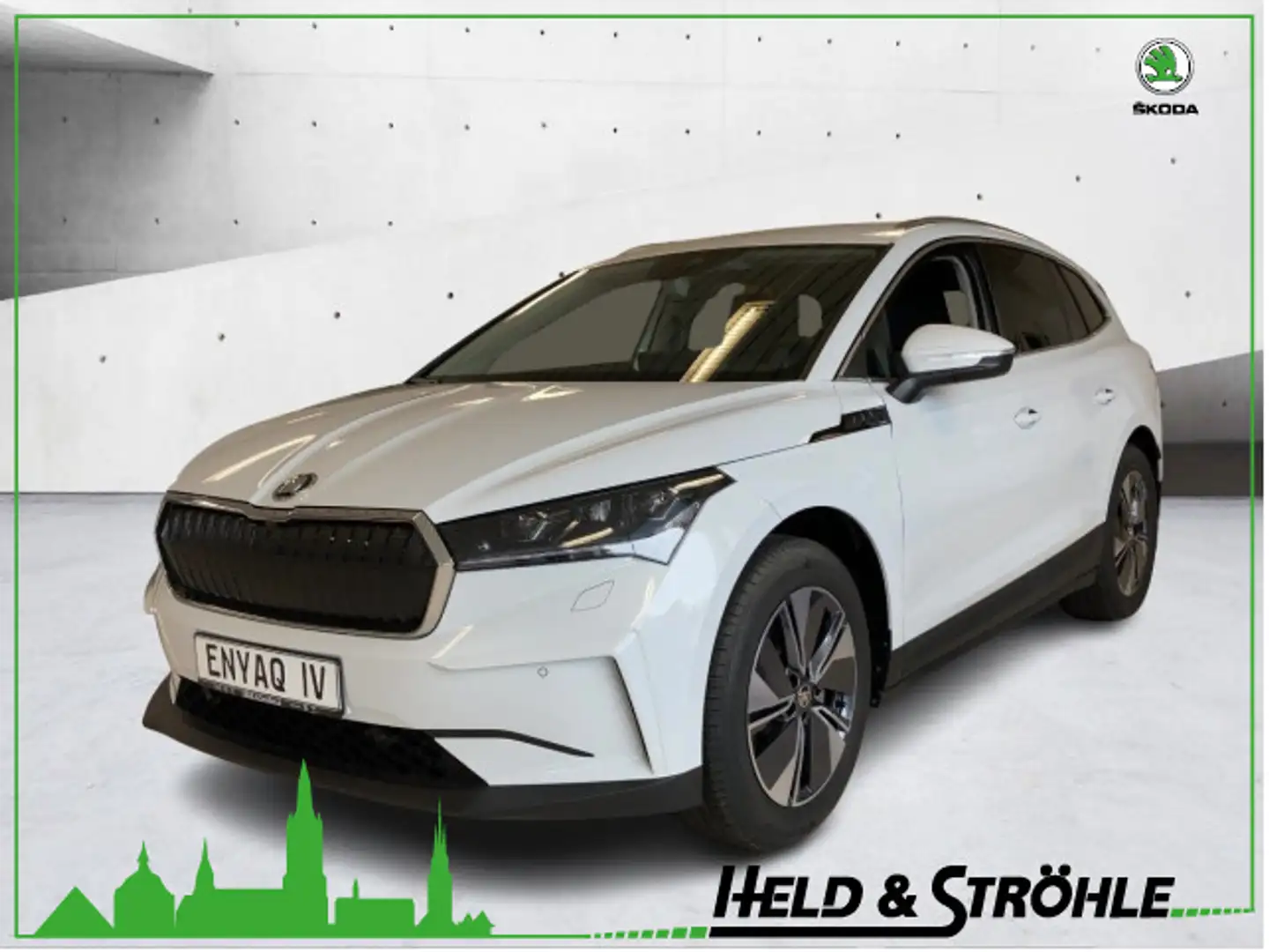 Skoda Enyaq 85 82 kWh Batterie 210 kW AHK SHZ R-KAM Weiß - 1