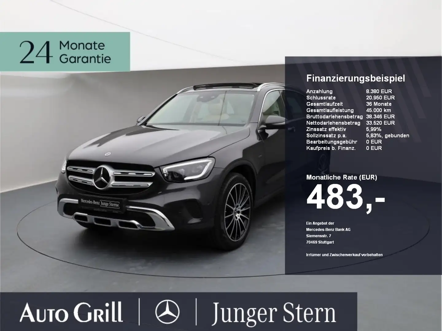 Mercedes-Benz GLC 300 de 4M +SHD+MBUX+MBeam+Burm+Cam.+HUD+Keyl Grau - 1